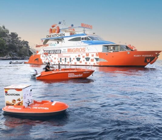 Migros Deniz Market’ten Dünyada Bir İlk: Deniz Üstü Bulut Mutfak Ve İnsansız Teslimat Teknesi Hizmete Girdi Migros Deniz Market’ten dünyada bir ilk