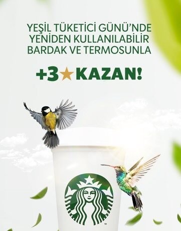 Yeşil Tüketici Günü’ne Özel Starbucks’tan Çevre Dostu Yıldız’lar Hediye! Yeşil Tüketici Günü’ne özel Starbucks’tan Çevre Dostu Yıldız’lar hediye!